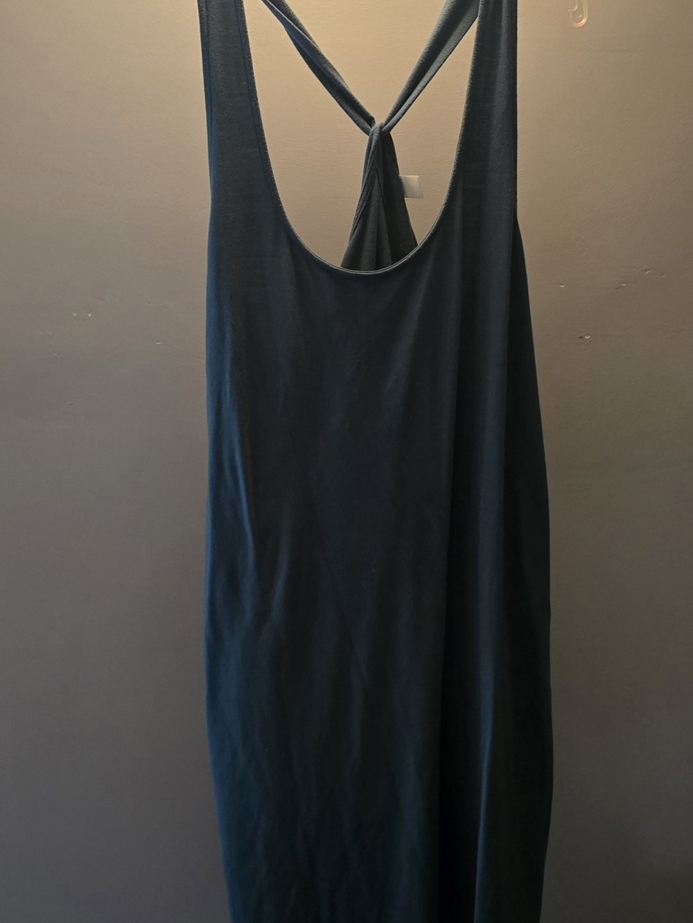 L Old Navy Lagoon Blue Green Twist-Back Tank Dress Loose Fit Summer Beach